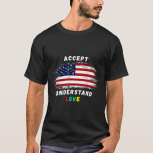 Camiseta Accept Understand Love Autism Awareness Usa Americ