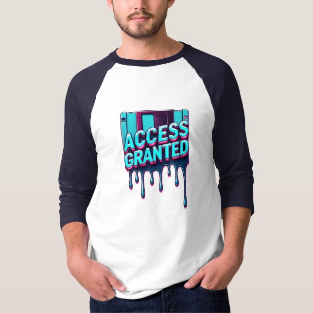 Camiseta Access Granted | Retro Hacker Floppy Disk Graphic (Frente)