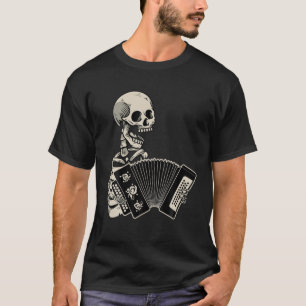 Camiseta Accordionista do Esqueleto Retro Skeleton do Jogad