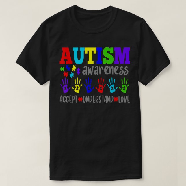 Camiseta Accpet Entender a Consciência do Autismo do Amor M (Frente do Design)