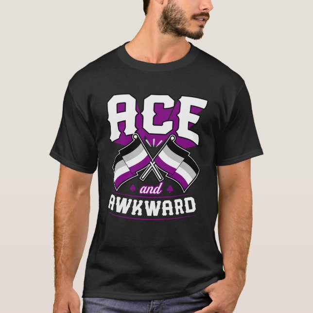 Camiseta Ace And Awkward Cute  Asexual Pride Flag Ace Aesth (Frente)