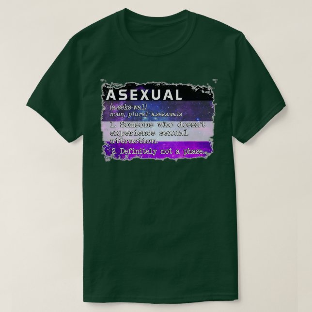 Camiseta Ace de Definição de Dicionário Asexual (Frente do Design)
