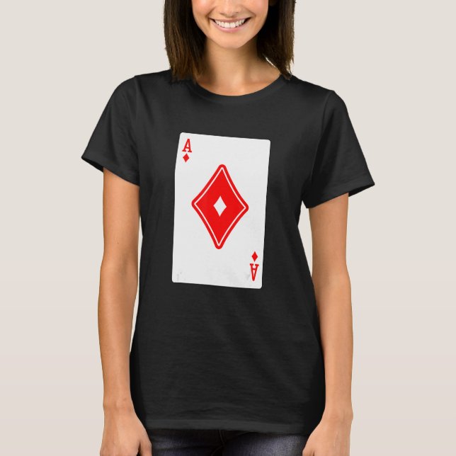 Camiseta Ace De Diamantes Jogos De Cartões De Pôquer Jogand (Frente)