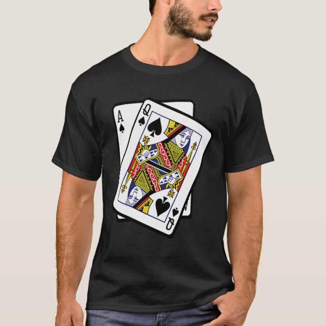 Camiseta Ace e Rainha dos Espadas aniversário de 21 anos 21 (Frente)