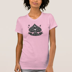 Camiseta Ace Estilizado de Espadas - Emblema de Vetor de Ar