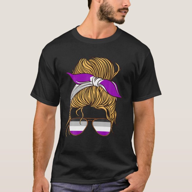 Camiseta Ace Mulher Scarf Hair Não se importa com Asexualid (Frente)