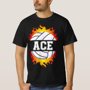 Camiseta Ace Name Jogador de Voleibol Ball and Net Sport