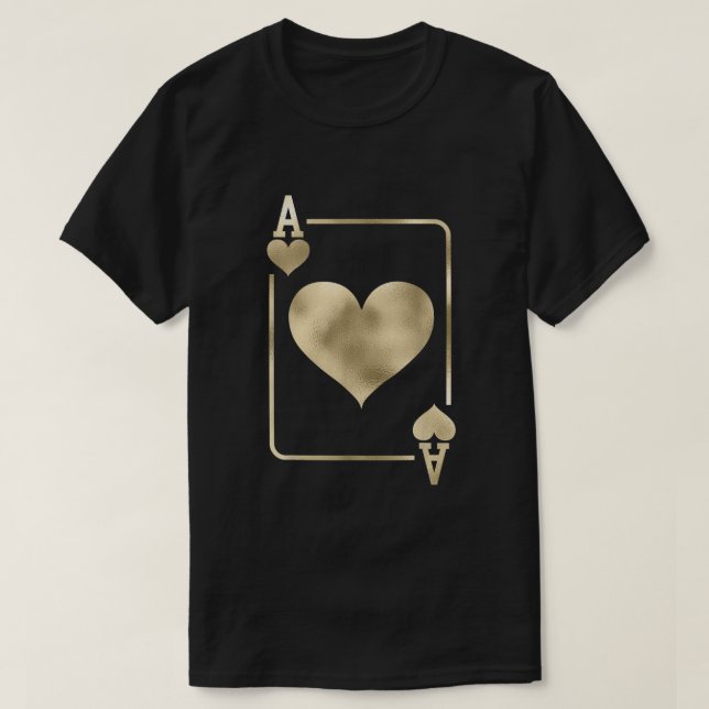 Camiseta Ace of Hearts Glam Playing Card Halloween Costume  (Frente do Design)