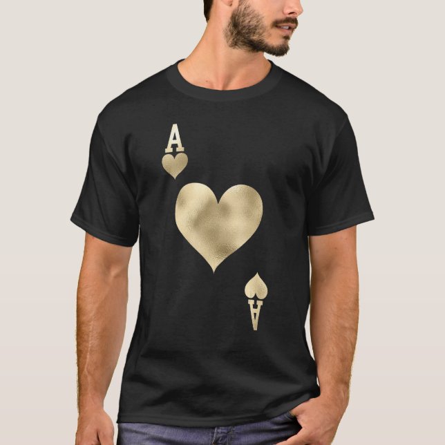 Camiseta Ace Of Hearts Playing Card Halloween Costume (Frente)