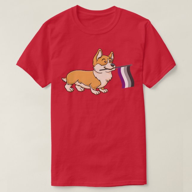 Camiseta Ace Pride Corgi para Aseuais  (Frente do Design)