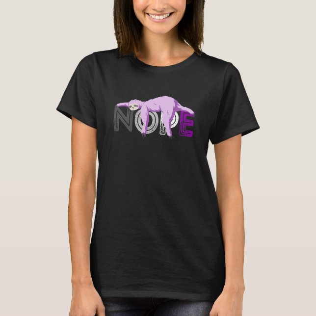 Camiseta Ace Sloth Sleep Nope Asexual Flag LGBQA Asexuality (Frente)