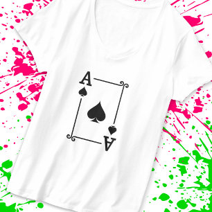 Camiseta Ace Spades Combinação Ace Cards Jogando Cartões Mo