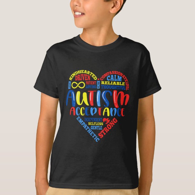Camiseta Aceitação Autismo Atenção Mês de Suporte Quebra-ca (Frente)