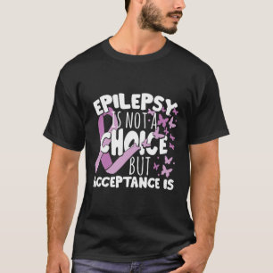 Camiseta Aceitação de Consciência da Epilepsia da Fita Roxa