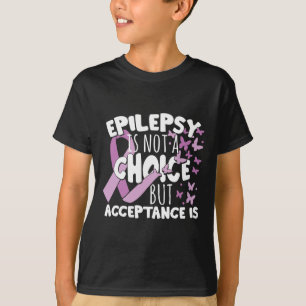 Camiseta Aceitação de Consciência da Epilepsia da Fita Roxa