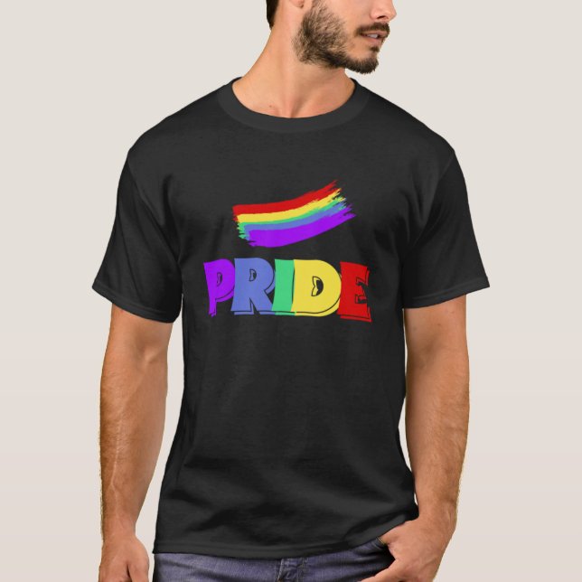 Camiseta Aceitação de Parada LGBTQIA Ally Flag Love Orud (Frente)