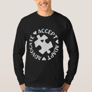 Camiseta Aceitar a Consciência do Autismo do Advogado Adapt