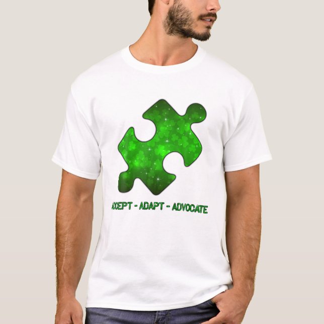 Camiseta Aceitar Adaptador Avocate Quebra-cabeça Shamrock A (Frente)