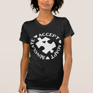 Camiseta Aceitar Adaptar Advocate Quebra-cabeça Piece Aware