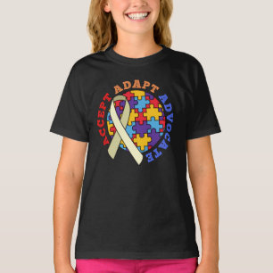 Camiseta Aceitar Adaptar Advogar - Fita Mundial da Conscien