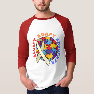 Camiseta Aceitar Adaptar Advogar - Fita Mundial da Conscien