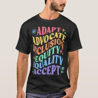 Camiseta Aceitar Adaptar Advogar Inclusão Floral