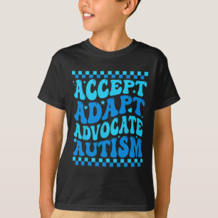 Camiseta Aceitar Adaptar o Advocate Autismo Homens Meses de