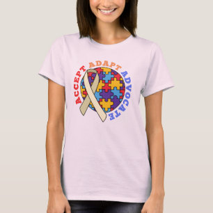 Camiseta Aceitar Adaptar o Advocate-Autismo Sensibilizaçã