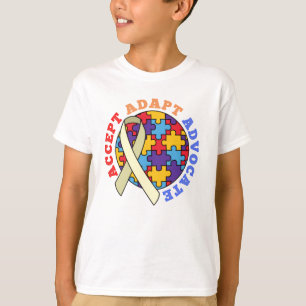 Camiseta Aceitar Adaptar o Advocate-Autismo Sensibilização 