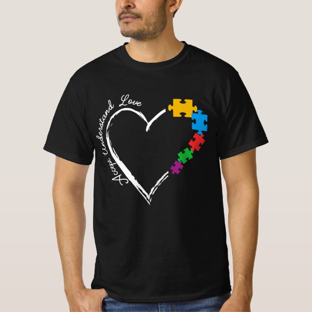 Camiseta Aceitar Compreender a Consciência do Autismo do Am (Frente)
