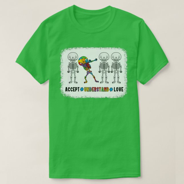 Camiseta Aceitar Compreender a Consciência do Autismo do Am (Frente do Design)