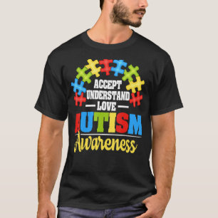 Camiseta Aceitar Compreender a Consciência do Autismo do Am