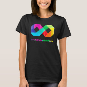 Camiseta Aceitar Compreender a Consciência do Autismo Infin
