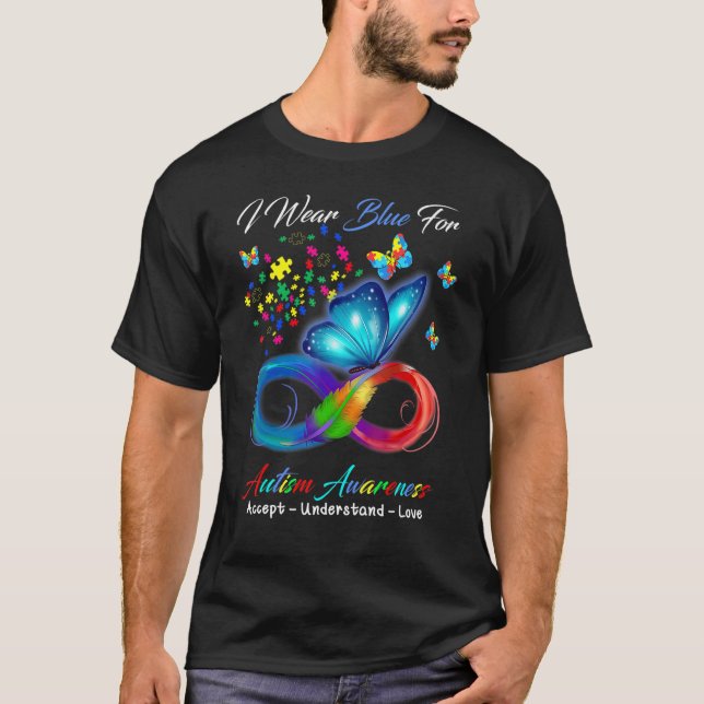 Camiseta Aceitar Compreender Ama Borboleta Infinita Autismo (Frente)