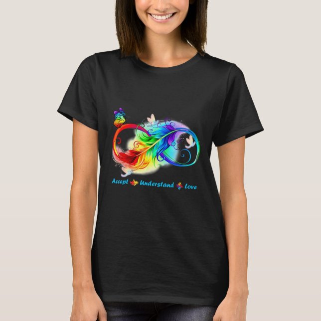 Camiseta Aceitar Compreender Amor Infinito Borboleta  (Frente)