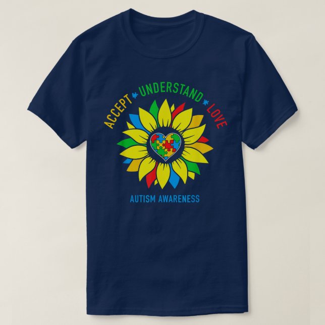Camiseta Aceitar Compreender Autismo Atenção Ao Amor (Frente do Design)