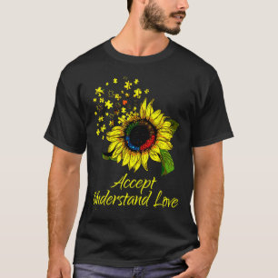 Camiseta Aceitar Compreender O Amor Autismo Girassol Sensib