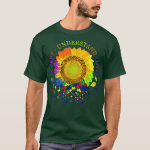 Camiseta Aceitar Compreender O Amor Autismo Girassol Sensib