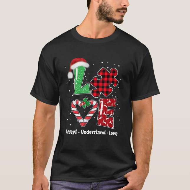 Camiseta Aceitar Compreender Quebra-cabeça Chr de Consciênc (Frente)