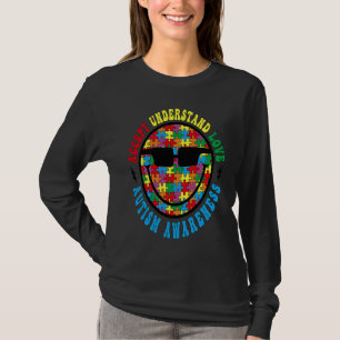 Camiseta Aceitar Entender Amar Consciência do Autismo Groov