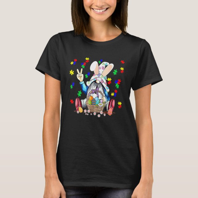 Camiseta Aceitar Entender Amar Gnome Conscientização do Aut (Frente)