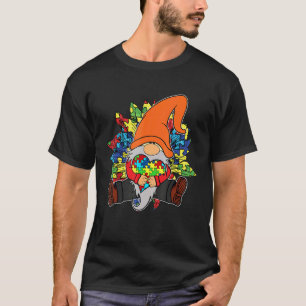 Camiseta Aceitar Entender Amar Gnome Peças de Puzzle Autism