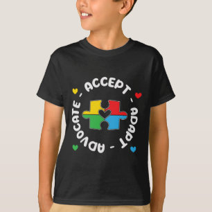 Camiseta Aceitar o Advocate Adaptar Suporte a Autismo Sensi