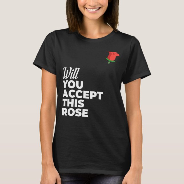 Camiseta Aceitará Esta Bachelorette e Solteiro de Rosa (Frente)