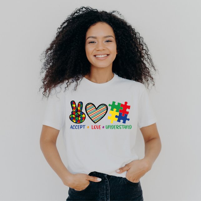 Camiseta Aceite o amor entender, consciência autista (Criador carregado)