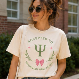 Camiseta Aceito na Escola de Pós-Graduação em Psicologia, F