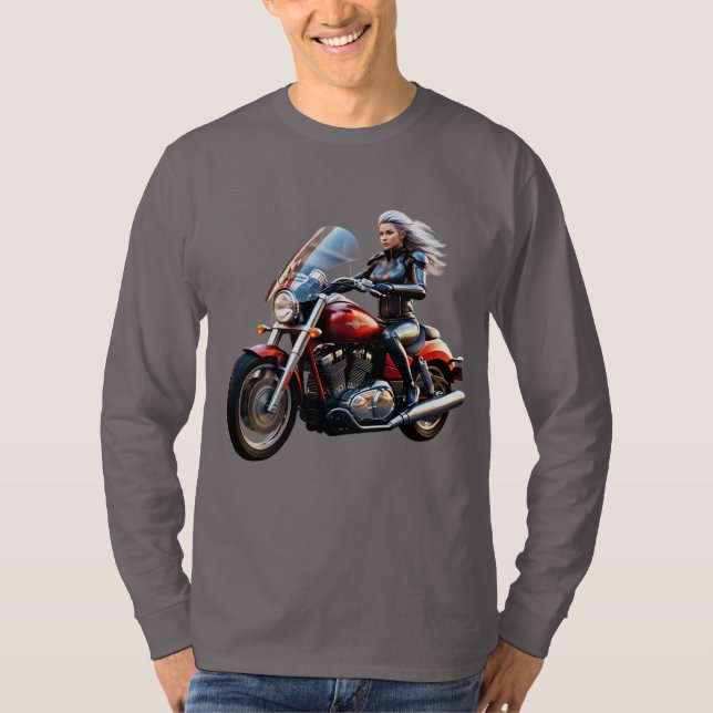 Camiseta Acelera Futurística: Capa Longa do Racer Cibernéti (Frente)