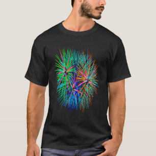 Camiseta Acenda A Celebração Colorida Do Céu Noturno