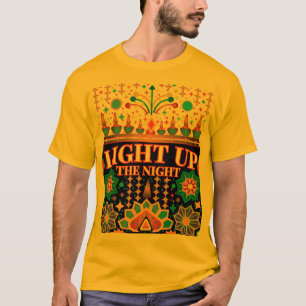 Camiseta Acenda A Noite: Tema De Ilustração De Diwali