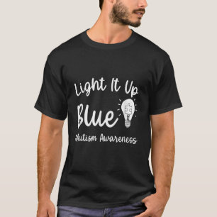 Camiseta Acenda O Autismo Azul Eu Visto Azul Para O Autismo